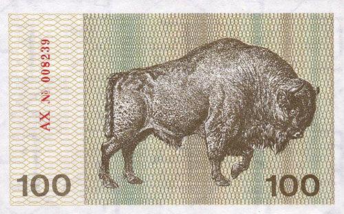 Банкнота 100 талонів 1991 року, Литва, UNC Банкнота 100 талонів 1991 року, Литва, UNC