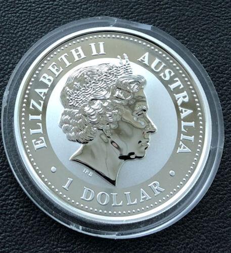 Срібна монета з позолотою 1 долар 2002 року. Рік Коня. Австралія. 31,1 грам Срібна монета з позолотою 1 долар 2002 року. Рік Коня. Австралія. 31,1 грам