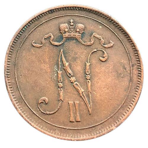 10 пенні 1916 року для Фінляндії, Микола II, VF-XF 10 пенні 1916 року для Фінляндії, Микола II, VF-XF