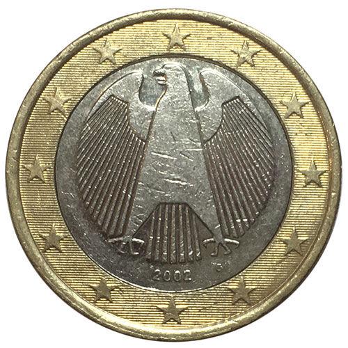 1 євро 2001-2021 року, Німеччина, VF 1 євро 2001-2021 року, Німеччина, VF