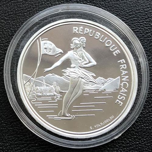 100 франків 1989 року,  «Олімпійські ігри в Альбервілі. Парне фігурне катання» , Франція, Proof 100 франків 1989 року,  «Олімпійські ігри в Альбервілі. Парне фігурне катання» , Франція, Proof