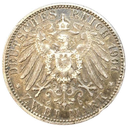2 марки 1901 року. 200 років династії Гогенцоллернів. Пруссія VF 2 марки 1901 року. 200 років династії Гогенцоллернів. Пруссія VF
