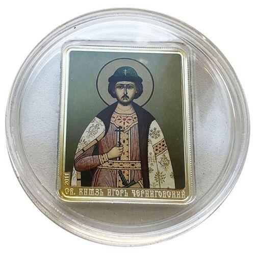 5 доларів 2011 року. Святий князь Ігор Чернігівський. Острови Кука. Proof 5 доларів 2011 року. Святий князь Ігор Чернігівський. Острови Кука. Proof