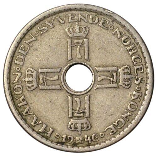 1 крона 1946 року. Хокон VII. Норвегія. VF 1 крона 1946 року. Хокон VII. Норвегія. VF