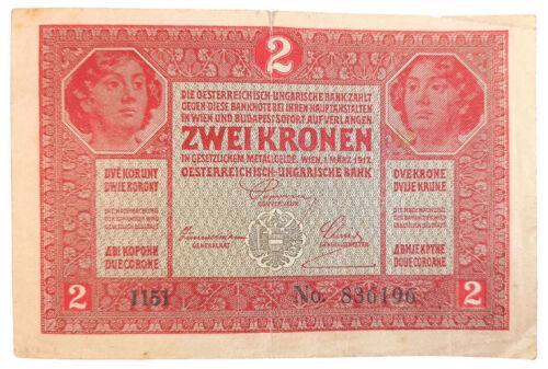 Банкнота 2 крони 1917 року, Австро-Угорщина, F-VF Банкнота 2 крони 1917 року, Австро-Угорщина, F-VF