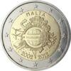 Пам'ятна монета 2 Євро 2012 рік, Мальта, 10 років готівковому обігу євро купити на monitex.com.ua - 0 Пам'ятна монета 2 Євро 2012 рік, Мальта, 10 років готівковому обігу євро