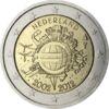 Пам'ятна монета 2 Євро 2012 рік, Нідерланди, 10 років готівковому обігу євро купити на monitex.com.ua - 0 Пам'ятна монета 2 Євро 2012 рік, Нідерланди, 10 років готівковому обігу євро