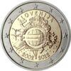 Памятная монета 2 евро 2012 год, Словения, 10 лет наличному обращению евро купить на monitex.com.ua - 0 Памятная монета 2 евро 2012 год, Словения, 10 лет наличному обращению евро