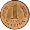 1 сантим 1937-1939 року, Латвія, VF купити на monitex.com.ua - 0 1 сантим 1937-1939 року, Латвія, VF
