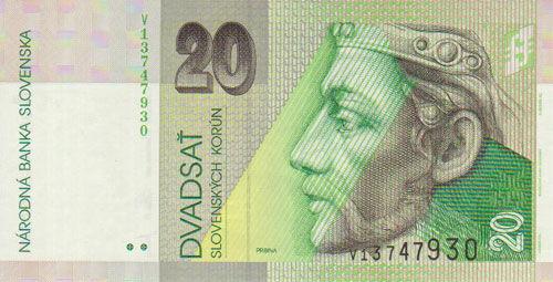 Банкнота 20 крон 2006 року, Словаччина, UNC