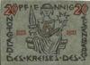 Банкнота 20 пфеннигов 1921 года, Нотгельд, Айзенберг (Eisenberg), UNC купить на monitex.com.ua - 0 Банкнота 20 пфеннигов 1921 года, Нотгельд, Айзенберг (Eisenberg), UNC