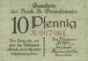 Банкнота 10 пфенігів, Нотгельд, Санкт-Гоарсхаузен (St. Goarshausen), UNC купити на monitex.com.ua - 0 Банкнота 10 пфенігів, Нотгельд, Санкт-Гоарсхаузен (St. Goarshausen), UNC