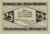 Банкнота 25 пфеннигов 1921 год, Нотгельд, Моншау (Monschau), UNC купить на monitex.com.ua - 0 Банкнота 25 пфеннигов 1921 год, Нотгельд, Моншау (Monschau), UNC