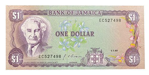 Банкнота 1 долар 1990 року, Ямайка, UNC