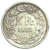 1/2 франка 1965 года. «В» Швейцария VF купить на monitex.com.ua - 0 1/2 франка 1965 года. «В» Швейцария VF