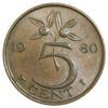 5 центів 1950-1980 року. Нідерланди. VF купить на monitex.com.ua - 0 5 центів 1950-1980 року. Нідерланди. VF