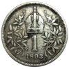 1 крона 1893 год, Франц Иосиф I, Австро-Венгрия VF, №3 купить на monitex.com.ua - 0 1 крона 1893 год, Франц Иосиф I, Австро-Венгрия VF, №3
