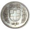 5 франков 1931 года. «В» Швейцария VF купить на monitex.com.ua - 0 5 франков 1931 года. «В» Швейцария VF