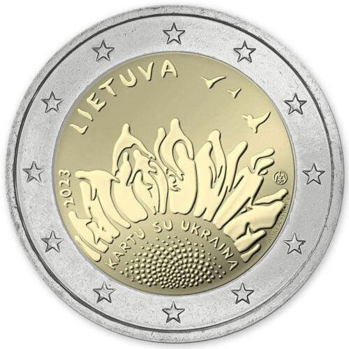 Пам'ятна монета 2 Євро 2023 рік, Литва, Разом з Україною