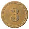 Платіжний жетон "3". Кінець 19 ст. Царська Росія. VF купити на monitex.com.ua - 0 Платіжний жетон "3". Кінець 19 ст. Царська Росія. VF