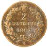 2 чентезимо 1867 года, Италия, VF, №2 купить на monitex.com.ua - 0 2 чентезимо 1867 года, Италия, VF, №2