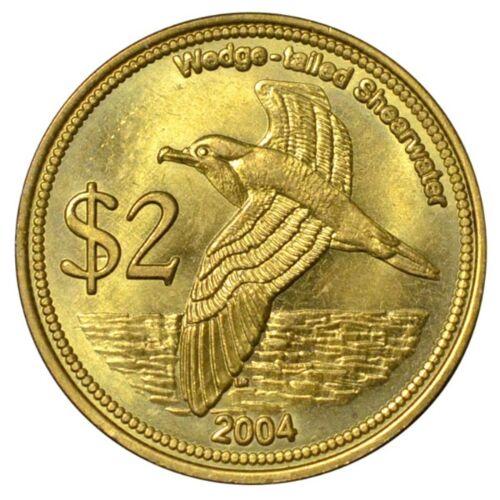 2 долари 2004 року. Птах - Кінохвостий буревісник. Кокосові острови. UNC