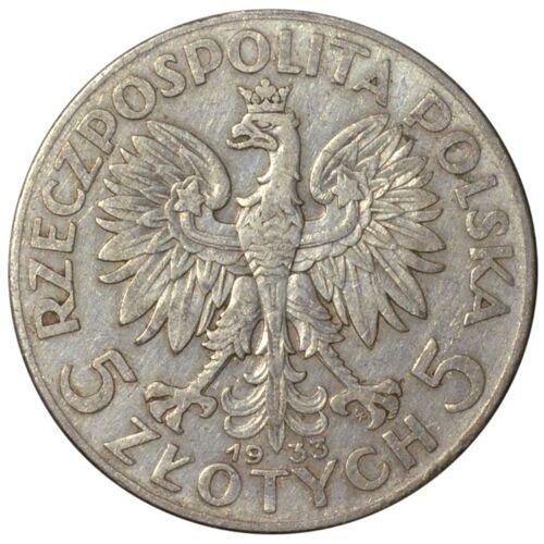 5 злотих 1933 року. Королева Ядвіга XF, №6