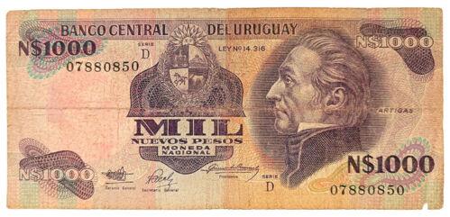 Банкнота 1000 нових песо 1981 року, Уругвай, VF