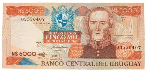 Банкнота 5000 песо 1983 року, Уругвай, VF