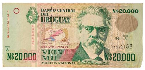 Банкнота 20000 песо 1991 року, Уругвай, VF
