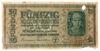 50 карбованців 1942 року. Серія 2 цифри, Окупація України VF, №5 купить на monitex.com.ua - 0 50 карбованців 1942 року. Серія 2 цифри, Окупація України VF, №5