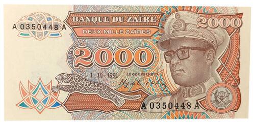 Банкнота 2000 заїрів 1991 року, Конго (Заїр), UNC