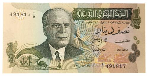 Банкнота 1/2 динара 1973 року, Туніс, UNC