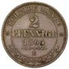 2 пфеніга 1864 року, B, Саксонія, XF купити на monitex.com.ua - 0 2 пфеніга 1864 року, B, Саксонія, XF
