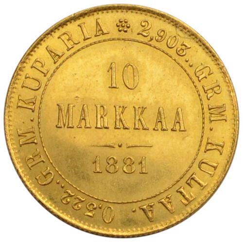 10 марок 1881 року, S, Олександр ІІ, для Фінляндії, UNC
