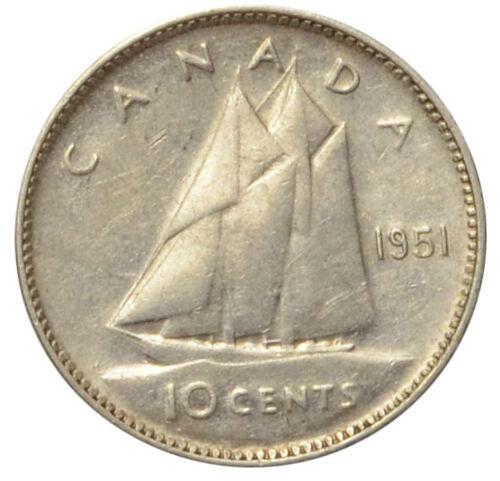 10 центів 1951 року Канада VF