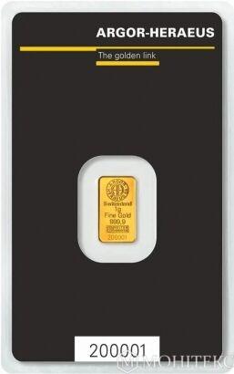 Зливок золото «Argor-Heraeus» 1 грам