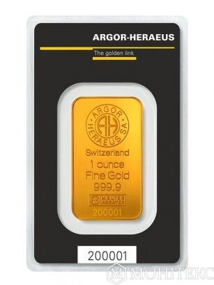Зливок золото «Argor-Heraeus» 31,1 грам (1 унція)